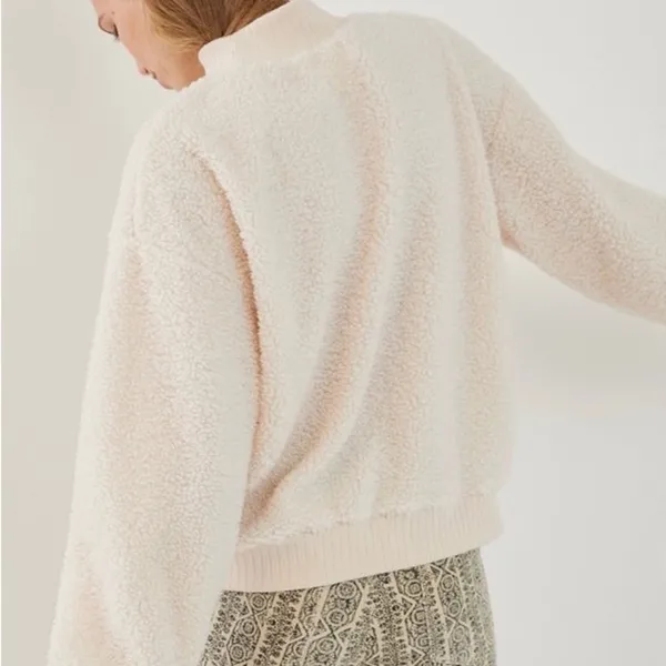 Porridge Sherpa Balloon Sleeve Crewneck Sweater Sweatshirt - Image 3