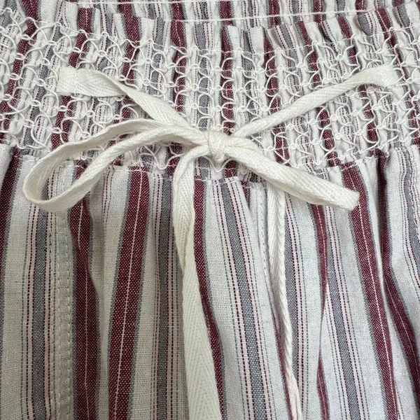 Ci Sono Linen Wide Leg Striped Pants Large Smocked Waist‎ Coastal Nautical Beachy Summer - Image 4