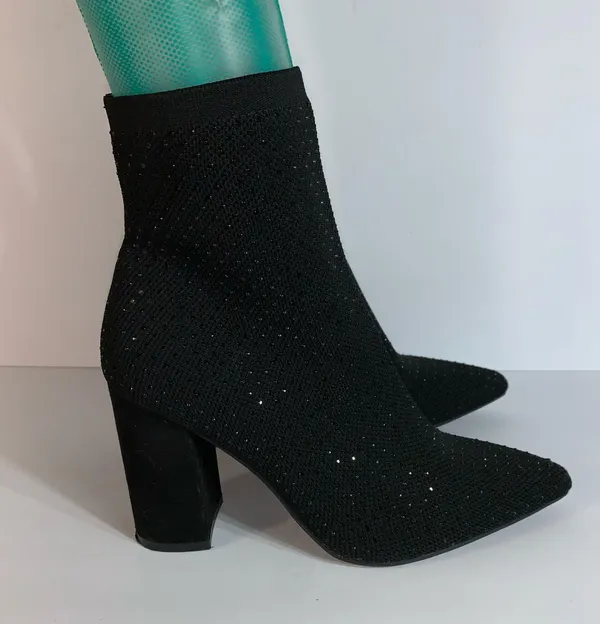 Altar'd State Sylvana black knit rhinestone booties size 8.5M - Image 6