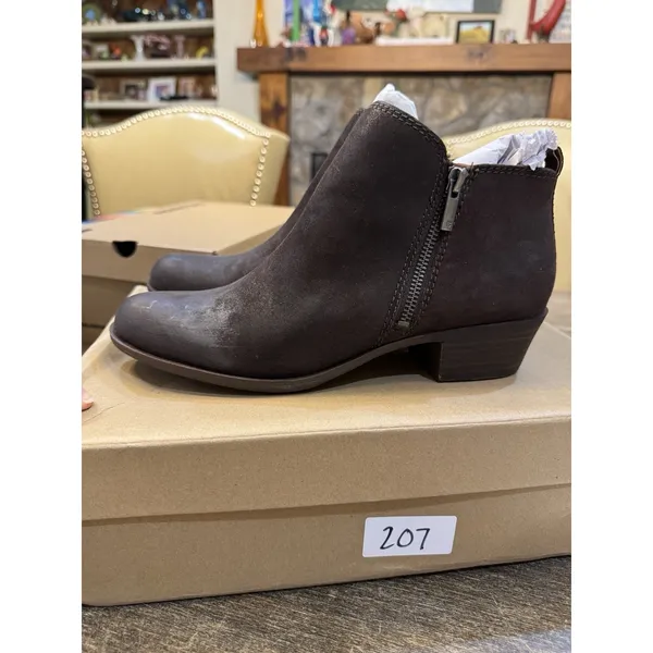 Lucky Brand Women's Basel Ankle Boot Chocolate Arezzo Wax Size 9.5 Distressed - Image 3