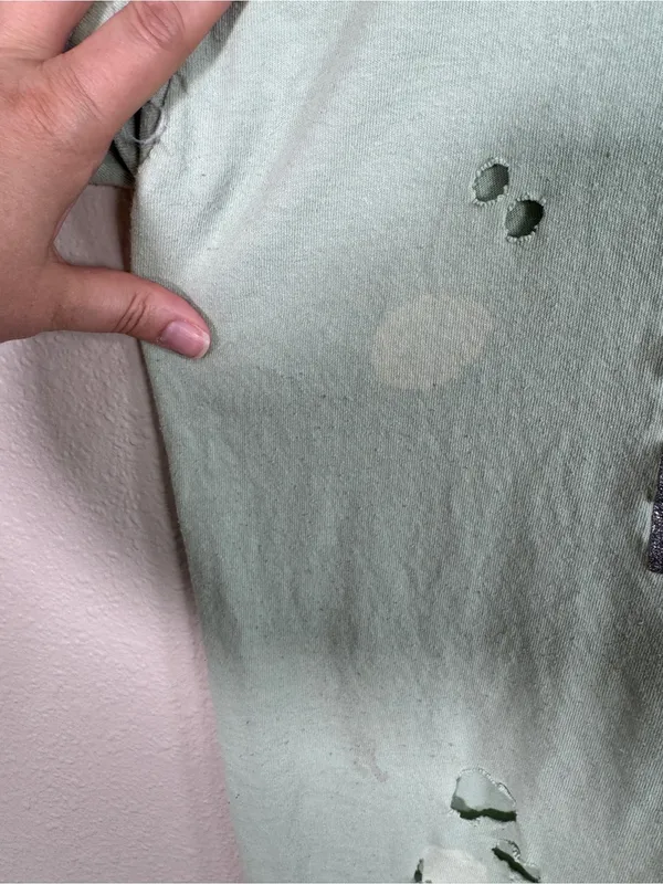 H.E.R. Green Distressed Tee Shirt Womens 2X Casual Band T Oversized Short Sleeve - Image 3