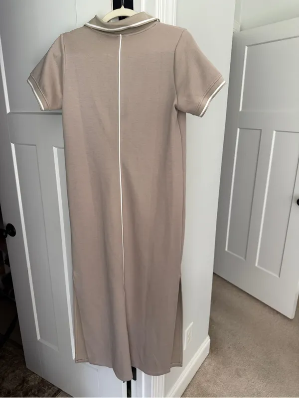 Spanx airpique polo dress new tan short sleeve maxi NWT ashwood tan - Image 6