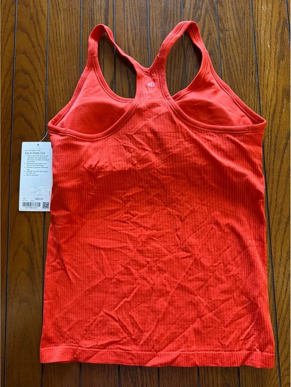 Lululemon Ebb to Street Tank Padded Cherry Ember Size 10 NWT - Image 2