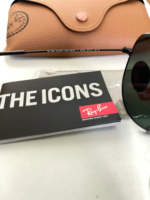 Ray-Ban Black Polarized Avaitor Sunglasses 58mm Unisex - Image 6