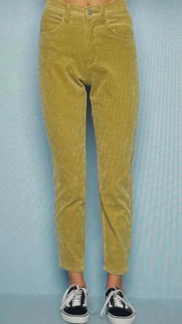 Corduroy Beige Ivory Bootcut Pants, one size - Image 2