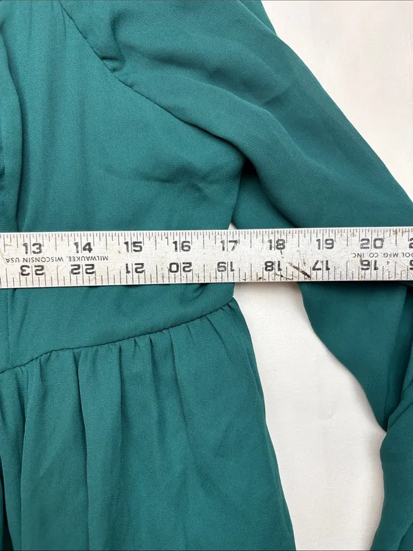 Abercrombie & Fitch size XL green mini dress long sleeve boho night - Image 9