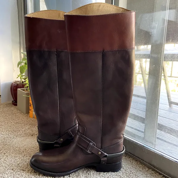 FRYE Lindsay Spur Boot Dark Brown Multi Smooth Full Grain NWT 6.5 - Image 4