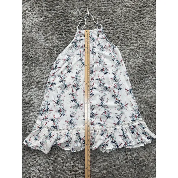O’Neill Women’s Mini Dress Size S White Floral Print Halter Neck Rayon Beach - Image 9