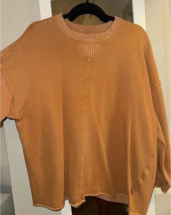 Aerie Pullover Sweater Crewneck Burnt Orange - Image 2