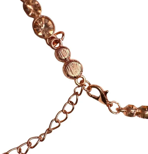 Paparazzi Round Discs Rhinestone Link Circle Tennis Bracelet Rose Gold New - Image 4