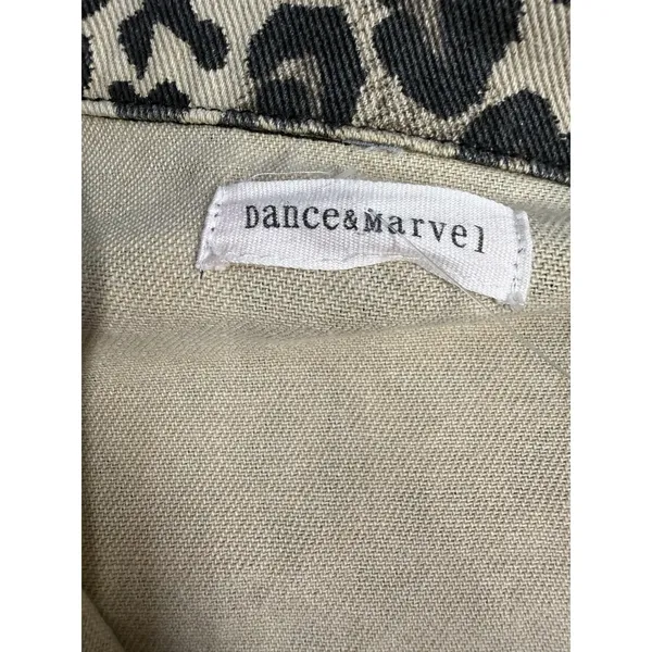 Dance And Marvel Leopard Distressed denim Jacket, Fits Med (D27) - Image 11