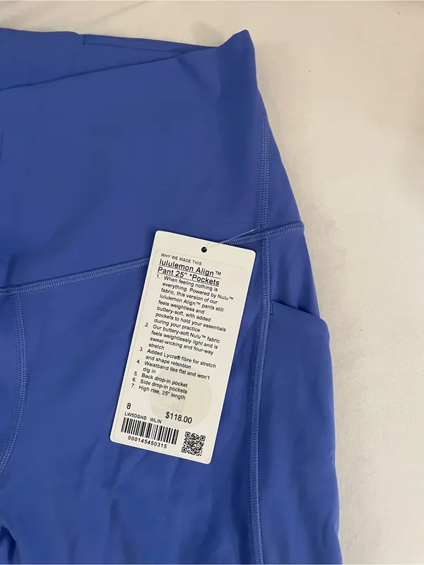 Lululemon NWT Align High Rise 25” pants Leggings Pockets Size 8 Wild Indigo - Image 8