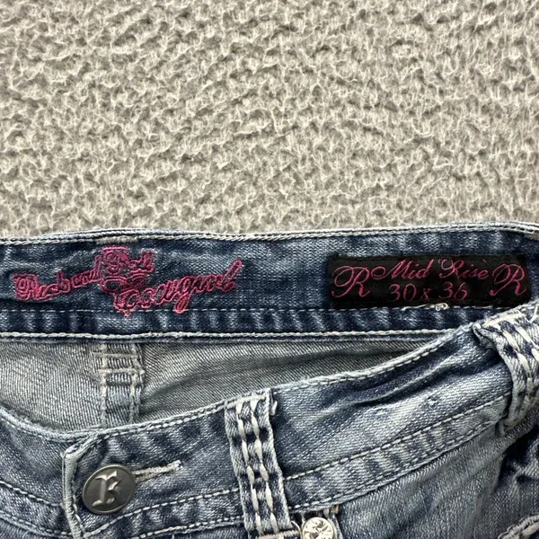 Rock And Roll Cowgirl Mid Rise Bootcut Jeans Rhinestone Western Women's 30 x‎ 34 - Image 7