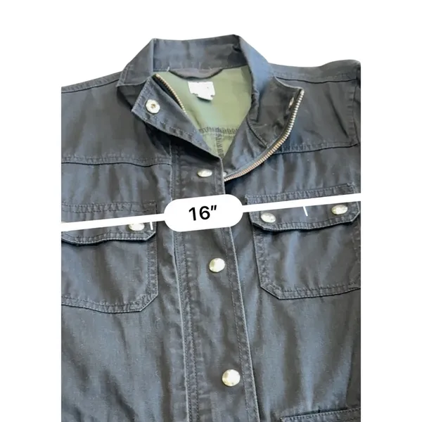 JCrew Moss Green Resin Coated Twill Field Jacket Utility Coat Womens Size Small - Image 12