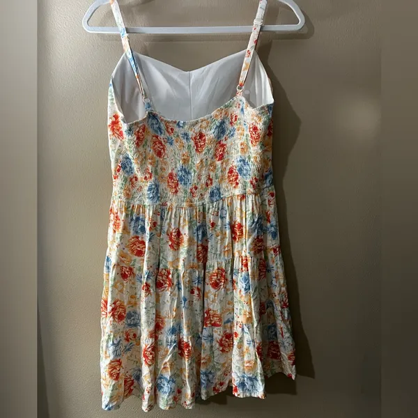 Derek Heart Floral Tiered Button-Front Maxi Dress in Multicolor Size Large - Image 2