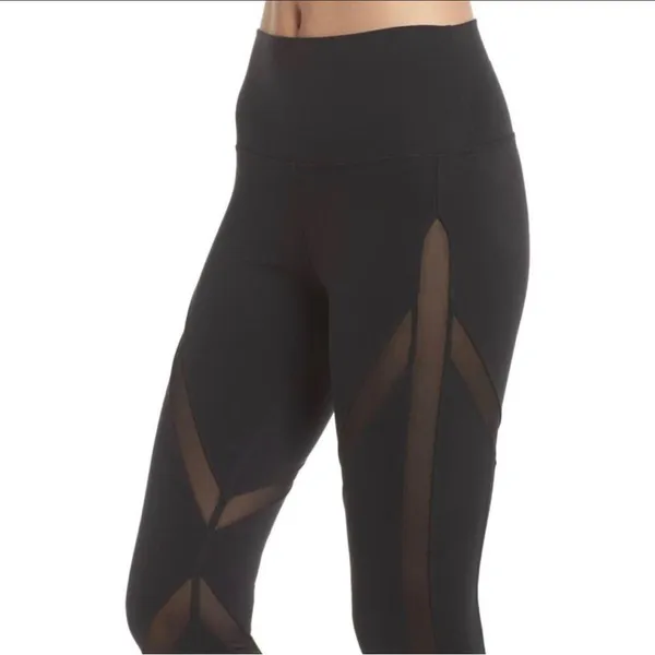 ALO High Rise Black With Mesh Detail Leggings S - Image 4