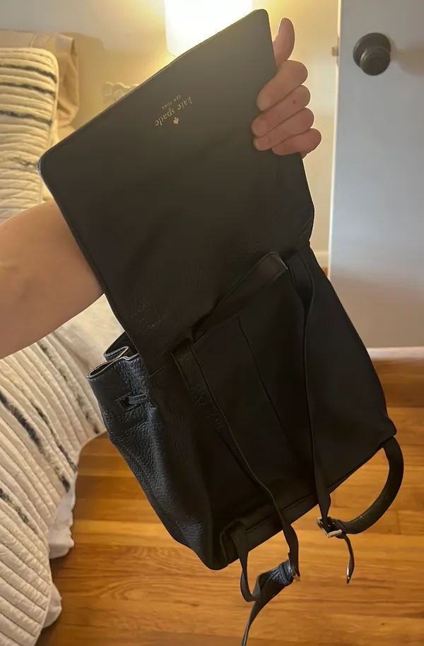 Kate Spade Black Leather Backpack - Image 3