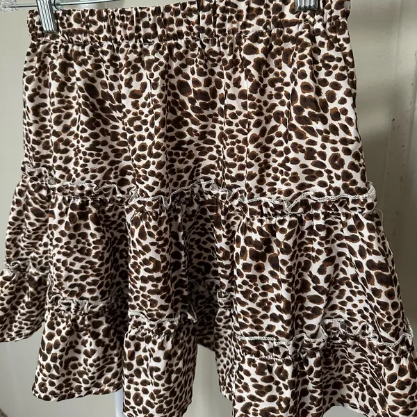 Cheetah Print Faux Tiered Lightweight Mini Skirt size XS - Image 2