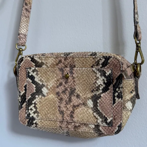 Madewell Transport Snakeskin Camera Bag Crossbody Purse - Image 3