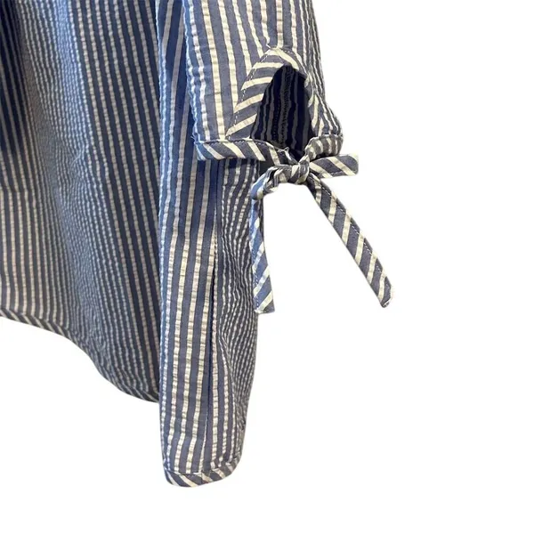 Blair Women's Striped‎ Tunic Top Blue/White V-Neck 3/4 Sleeve M - Image 7
