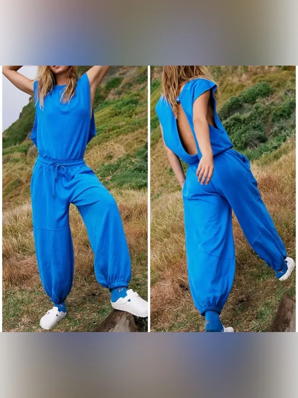 NWT Free People FP Movement Throw And Go Onesie - electric cobalt blue - XS - Image 2