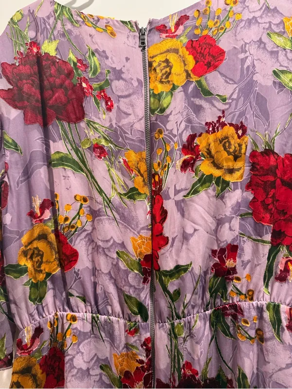 Alice‎ + Olivia Katrina Silk Blend Dress In Water Lotus Lavander Size S/M - Image 7