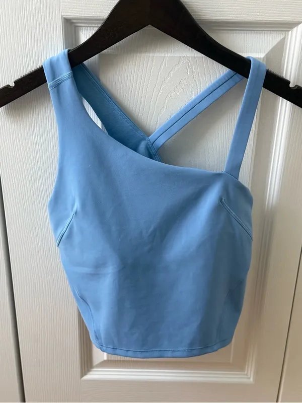 Lululemon Everlux Asymmetrical Tennis Tank Top In Utility Blue - Image 2