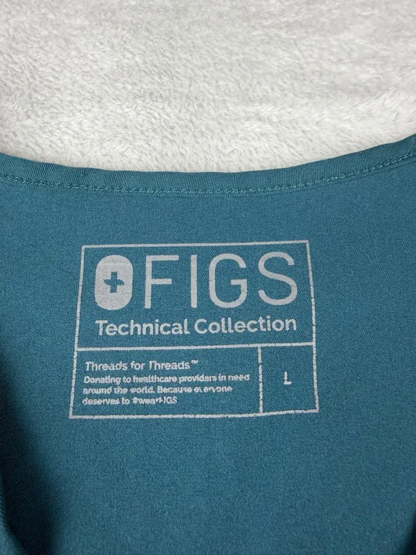 Figs Casma Three Pocket Scrub Top Hunter Green Women’s Size L Large - Image 3