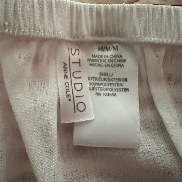 Anne Cole White Flutter Sleeve Blouse - Image 4