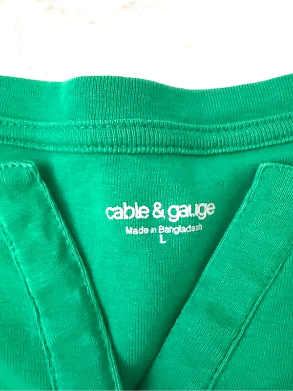 Cable & Gauge L/G Women’s Shamrock Green Short Sleeve Top 100% Cotton Size Large - Image 2
