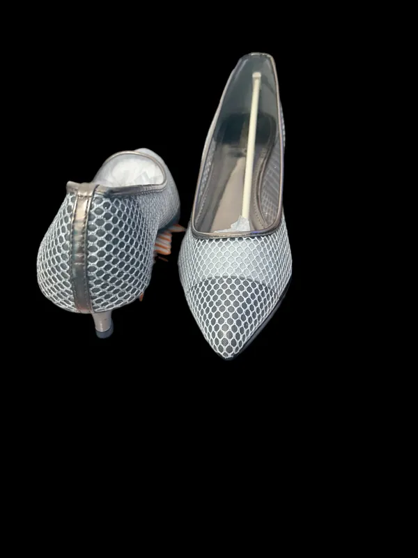 Mesh Sliver Heels Silver Size 8.5 - Image 3
