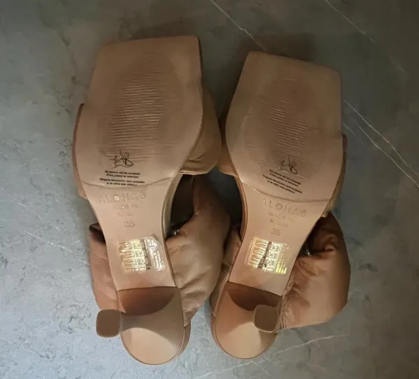 Alohas Twist Strap Sandal in Camel - Image 6
