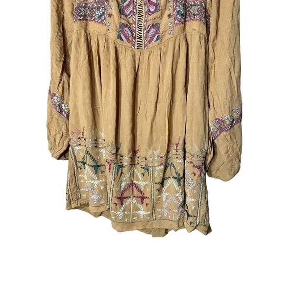 Free People‎ Women’s Rhiannon Orange Embroidered Dress Size XS - Image 3