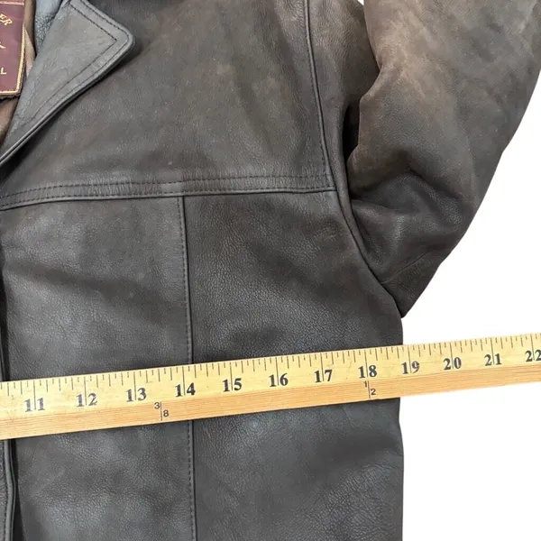 Vintage‎ German Real Leather Echtes Leder Women's Jacket Brown Sz L Waxed - Image 7