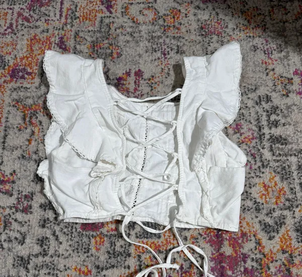 ZARA White Ruffle Top - Image 2