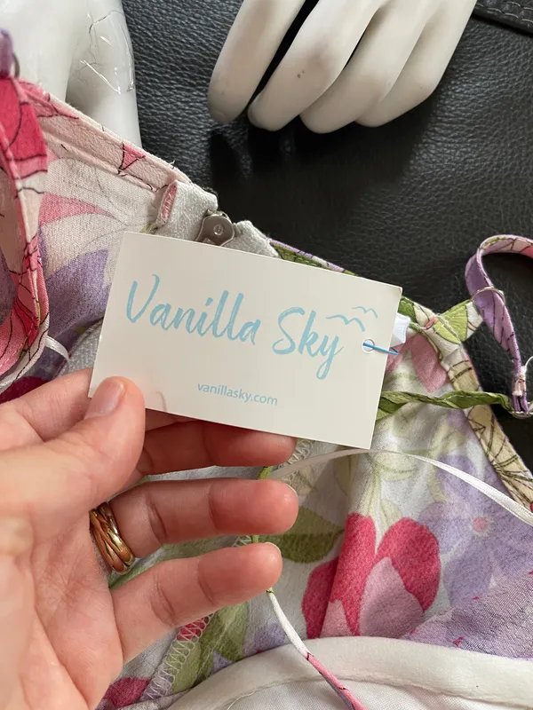 NWT sky to moon floral corset bodysuit M - Image 9