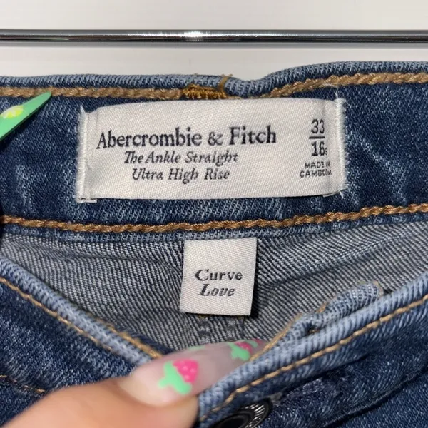 Abercrombie & Fitch The Ankle Straight Ultra High Rise Jeans Blue Size 16 - Image 3
