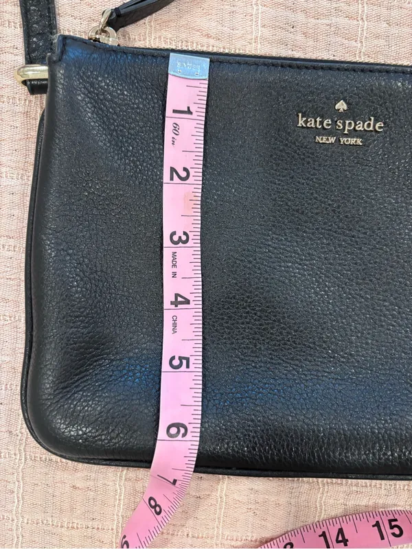 Kate Spade Black Pebbled Leather Crossbody with Gold Hardware - Image 8