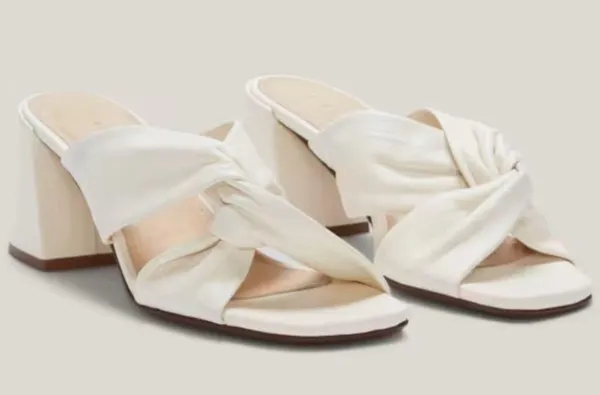 Everlane The Day Twist Heel Slip On Sandal Nappa Leather Cream Size 7.5 - Image 2
