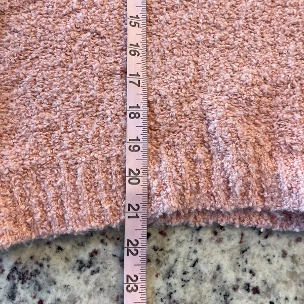 Free People Found My Friend Sweater Womens S Nude Peach Boucle V-Neck OB1010983 - Image 9