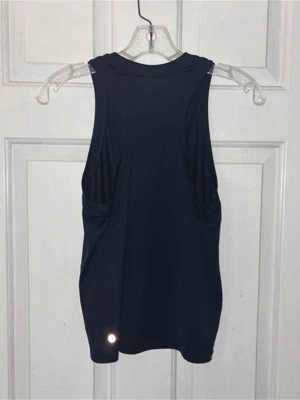 LuluLemon Navy High Round Neck Sleeveless A-Line Tank Top - Image 3
