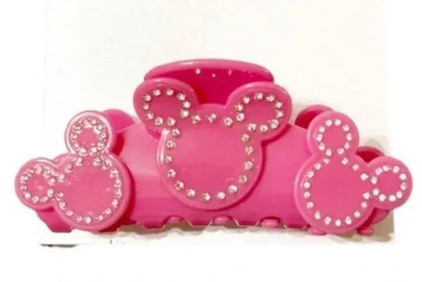 NWOT x Mickey Mouse hot pink rhinestone claw hair clip - Image 2