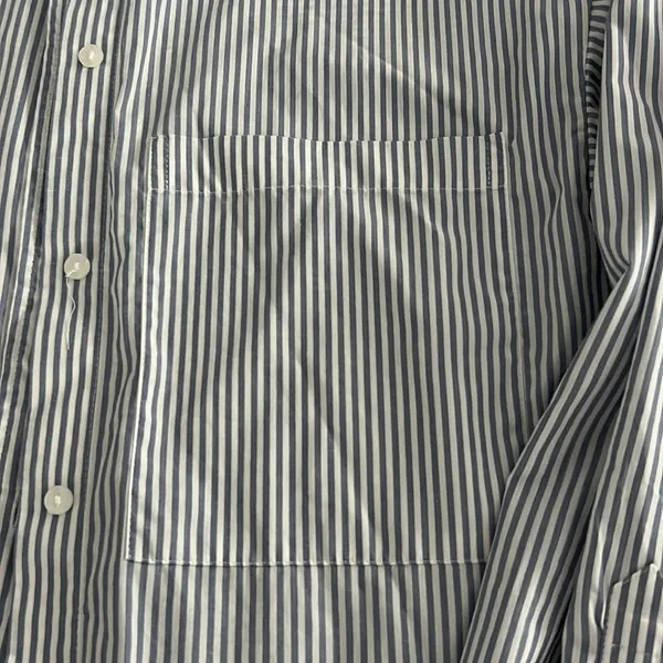 Abercrombie & Fitch Blue Striped Button Down Shirt - Image 5