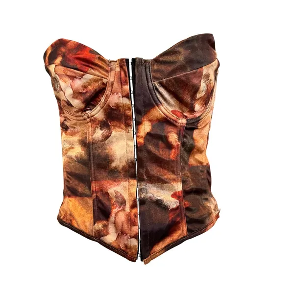 Renaissance Cherub Corset S Lace Up Bustier Top Goblin Castlecore‎ Artsy Regency - Image 2