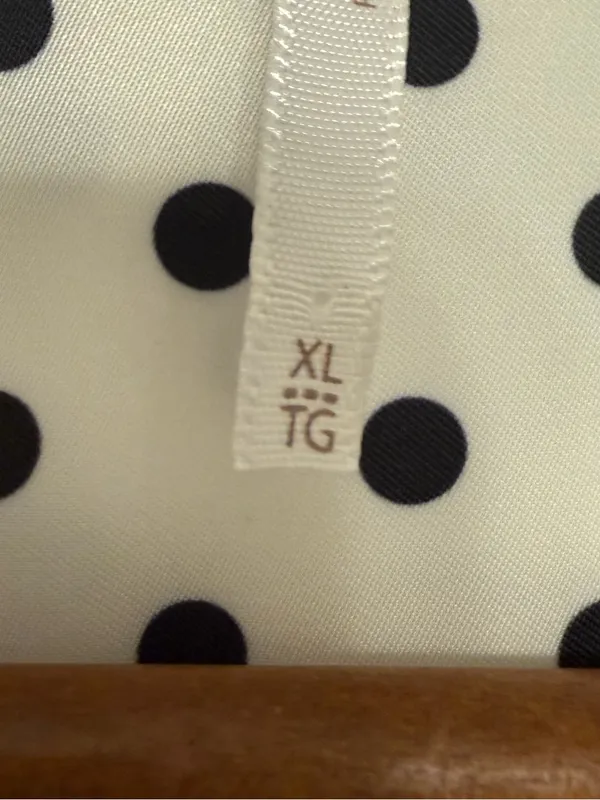 Free People White Black Polka Dot Button Down Blouse Top Extra Large XL - Image 4