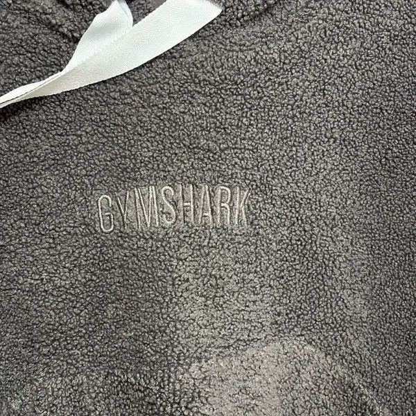 GYMSHARK Borg Cropped Hoodie in Gray Sherpa - Size M - Image 5