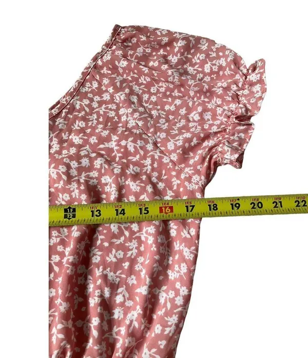 Sienna Sky Pink Blush V-neck Short Sleeve Blouse Women's Size Medium | 50-12 - Image 7