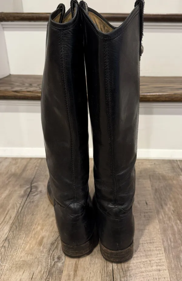 Frye Melissa Button Riding Boots Black Leather Women’s Size 8.5 Classic Tall - Image 9