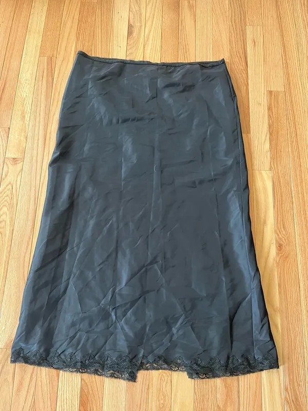 Vintage Half Slip Skirt XL Black Lace Romantic Feminine Lingerie Victorian - Image 7