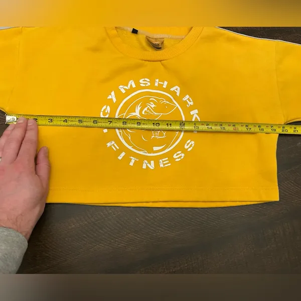 Gymshark Women Yellow Legacy Cropped Pullover Sweater Size S Stretch Gym Yoga - Image 6